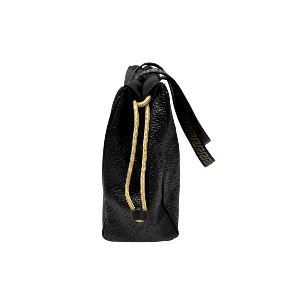 Versace PARFUMS Tote Bag Faux Leather Holdall Weekender Black & Gold Medusa - Picture 3 of 16